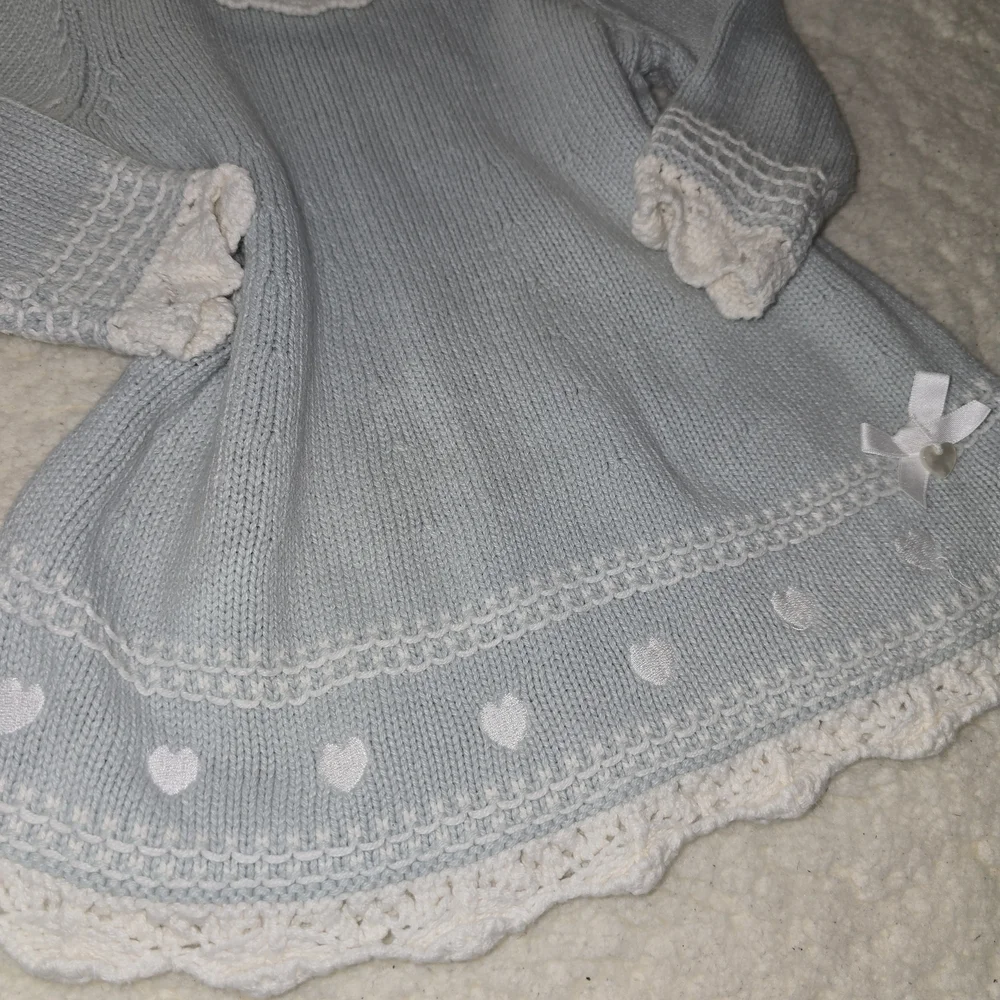 Max Studio Light Blue and White Kids Formal Dress